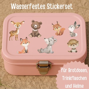 Waldtiere Sticker für Kinder – wasserfest & spülmaschinenfest – Aufkleber für Brotdose, Flasche, Fahrrad – Einschulung Kita