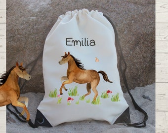 Sports bag gym bag with name personalized horse pony farm farm animals