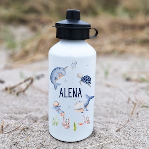 Drinking bottle whale sea maritime water bottle drinking bottle with name bottle tractor personalized bottle green tractor bottle 500 ml