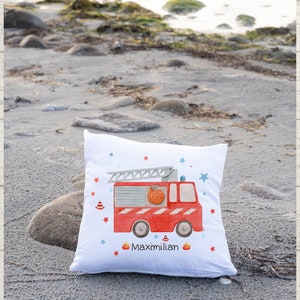 Pillowcase pillow with name personalized individualized fire brigade fire engine fireman