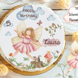 Cake Topper Fondant Birthday Child Sugar Image Girl Boy Fairy Elf