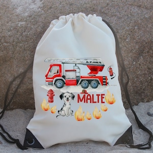 Sac de sport sac de sport avec nom personnalisé pompiers véhicule de sauvetage pompier chien