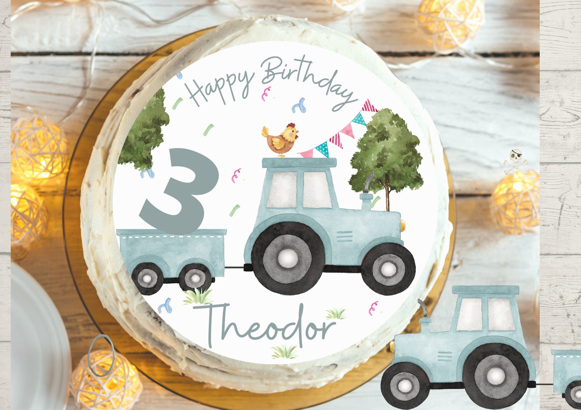 Décoration Anniversaire Tracteur Thème 5 Ans - Ballons, Guirlande, Bannière, Décorations Gâteau, Kit Complet