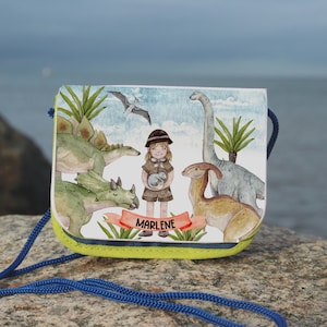 Bolso de pecho para niños con nombre cartera cartera dinosaurio T-Rex Dino