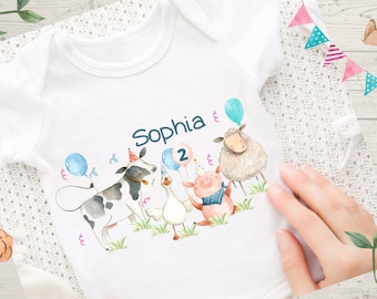 Ironing image personalized with desired name and age farm animals farm birthday