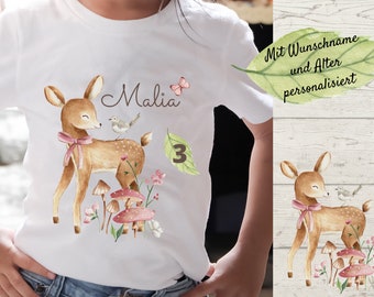 Ironing image personalized with desired name and age deer forest animals