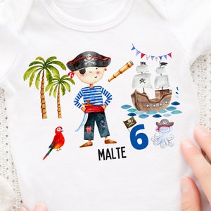 Ironing image personalized with desired name and age fox birthday shirt pirate pirate birthday