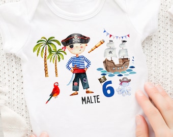 Ironing image personalized with desired name and age fox birthday shirt pirate pirate birthday