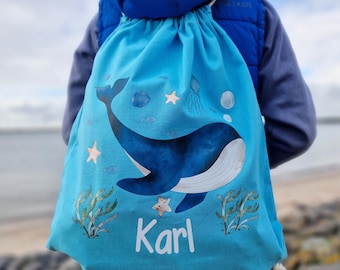 Sac de sport sac de sport avec nom personnalisé baleine tortue sous-marine méduse