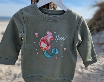 Pullover sweatshirt sweater personalized children's sweater baby sweater sweater mermaid mermaid underwater