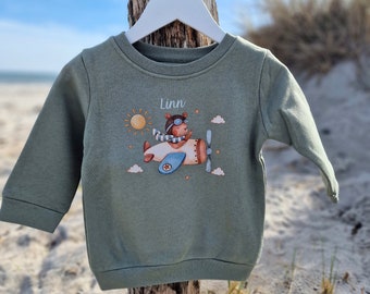 Pull sweat pull personnalisé enfant pull bébé pull avion girafe éléphant zèbre hélicoptère