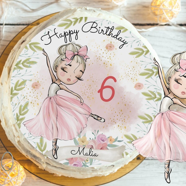 Décoration de gâteau fondant anniversaire enfant sucre photo fille garçon ballerine danseur danse ballet chaussures de danse