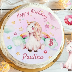 Cake topper fondant birthday child sugar image girl boy unicorn unicorn birthday