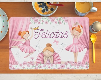 Placemat Place Mats Name Kids Boys Girls Textile Dancer Ballerina Ballet Dancing