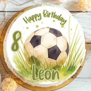 Personalized football cake topper – birthday boy – cake picture with name & number – children&#39;s birthday football decoration motto