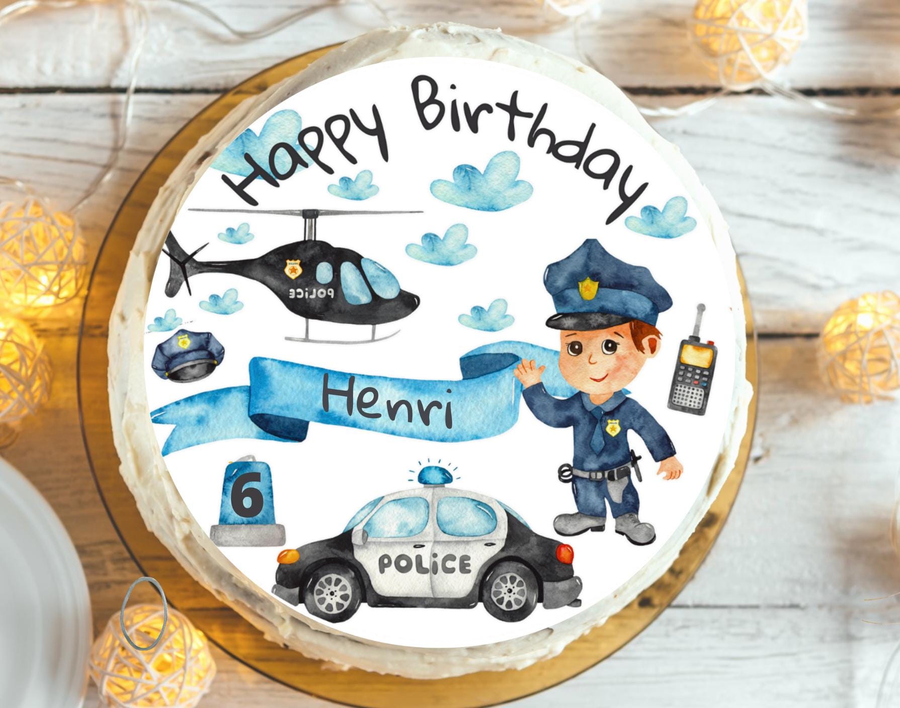 4 Pièces Figurines Police Cartoon Décor De Gâteau Pour Fête