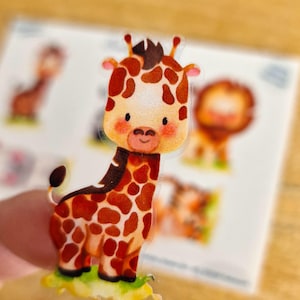 Adesivo con animali della giungla, impermeabile, lavabile in lavastoviglie, per contenitore per il pranzo, bottiglia per bere, regalo per l'iscrizione alla scuola materna