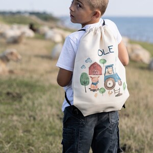 Sac de sport sac de sport avec nom personnalisé tracteur ferme animaux de la ferme