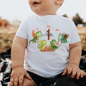 T-Shirt Birthday Shirt Personalized Birthday Child Boy Girl Dragon Knight Castle Dragon Baby