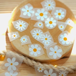 Set di fiori termoadesivi – margherite per abbigliamento e fai da te – 25 motivi in formato A4/A5 – toppe termoadesive per decorare magliette, borse, abbigliamento per bambini