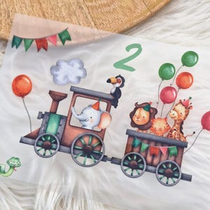 Iron-on image train with name – locomotive & railway – personalized – for birthday shirt boy – railway children&#39;s birthday DIY