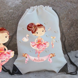 Sports bag gym bag with name personalized ballerina dancer ballet