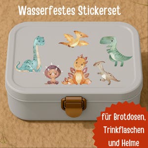Set di adesivi a tema dinosauri – impermeabili e lavabili in lavastoviglie – Adesivi a tema dinosauri per bambini – porta pranzo, bottiglia, bicicletta, casco