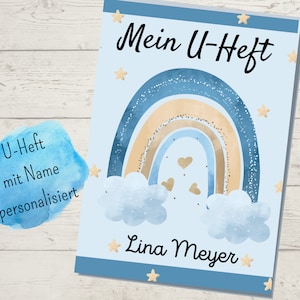 Schutzhülle für U-Heft Untersuchungsheft Kinder Regenbogenmit Fach für Impfpass und Krankenkassenkarte