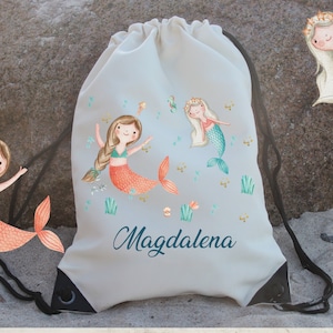 Sports bag gym bag with name personalized mermaid sea maritime