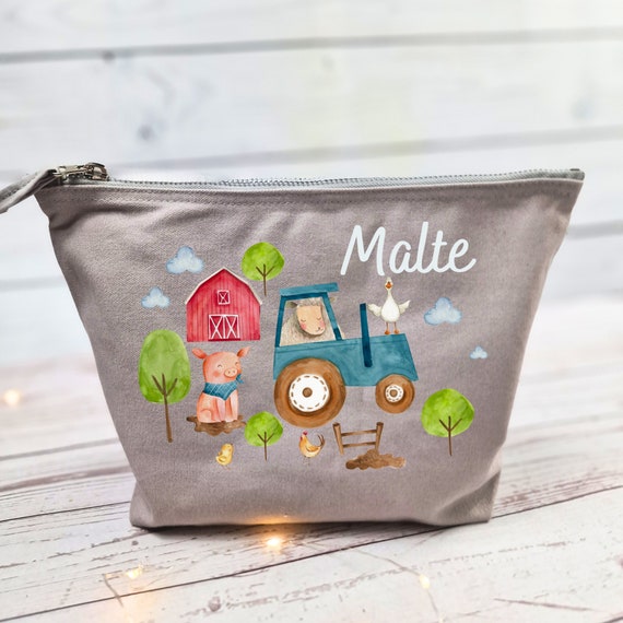 Wickeltasche mit Namen personalisiert Kulturbeutel Waschbeutel