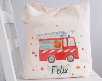 Gym bag fire brigade with name – sports bag personalized children – fire engine bag daycare school – gift for changing clothes