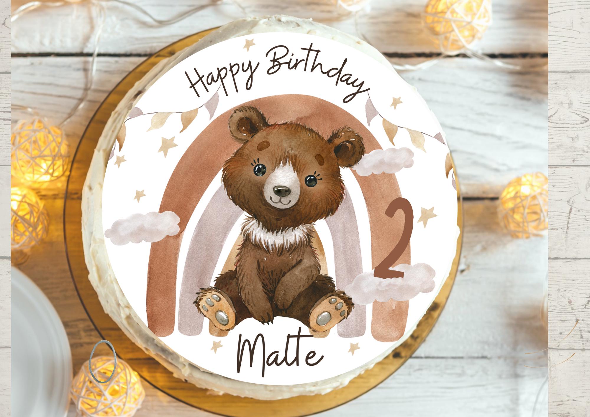 20 pezzi Toppers con orsi a palloncino Topper per cupcake in cartone per bambini Baby Shower Orso Decorazioni per feste di buon compleanno Fornure per torte fai da te  15
