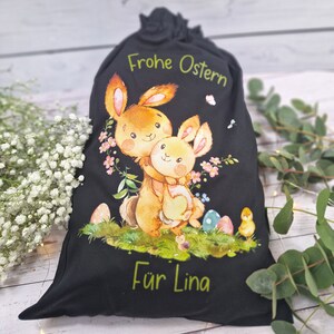 Geschenkbeutel Geschenkesäckchen Ostern personalisiert mit Name Osterkorb Hase Osterhase Küken Mama und Baby