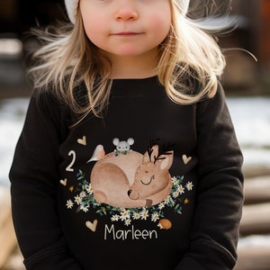 T-Shirt Birthday Shirt Personalized Birthday Child Birthday Boy Girl Forest Animals Bear Deer Fox Owl Bird