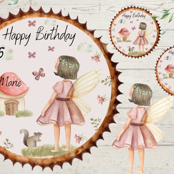 Muffin topper cupcake muffin muffins fondant birthday child sugar picture girl fairy elf