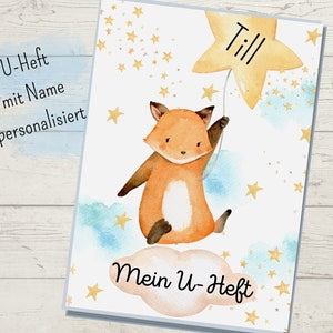 Schutzhülle für U-Heft Untersuchungsheft Kinder Fuchsmit Fach für Impfpass und Krankenkassenkarte