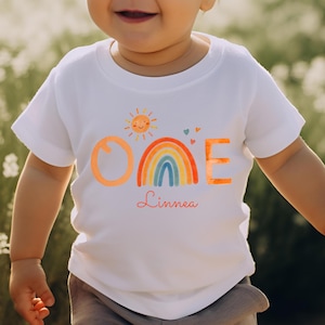 Birthday shirt 1st birthday girl rainbow – T-Shirt One with name – personalized children's birthday shirt