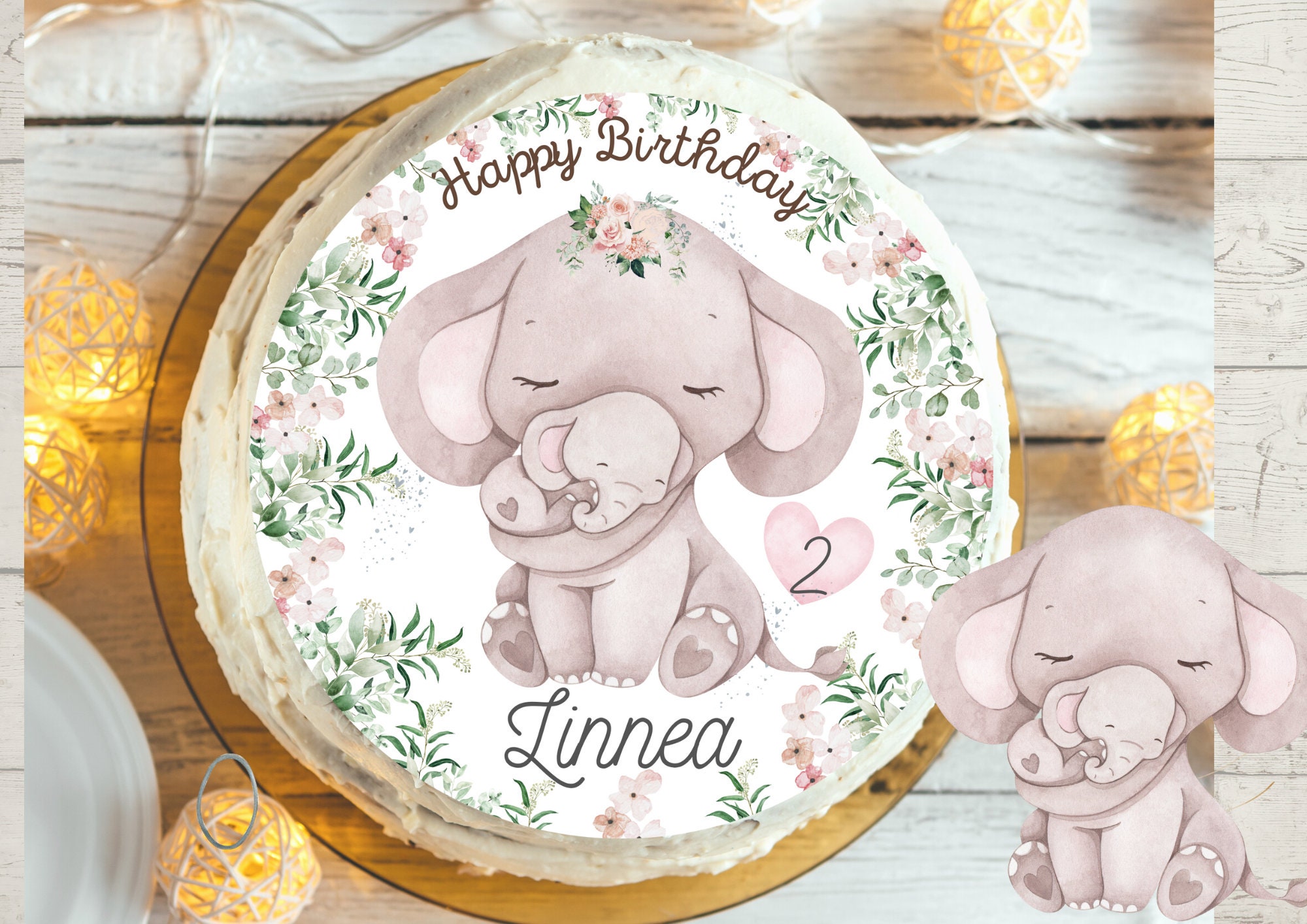 Baby Junge Kuchen Topper Set – Mit Elefant, Kugeln & Sternen, Für Gender Reveal Party