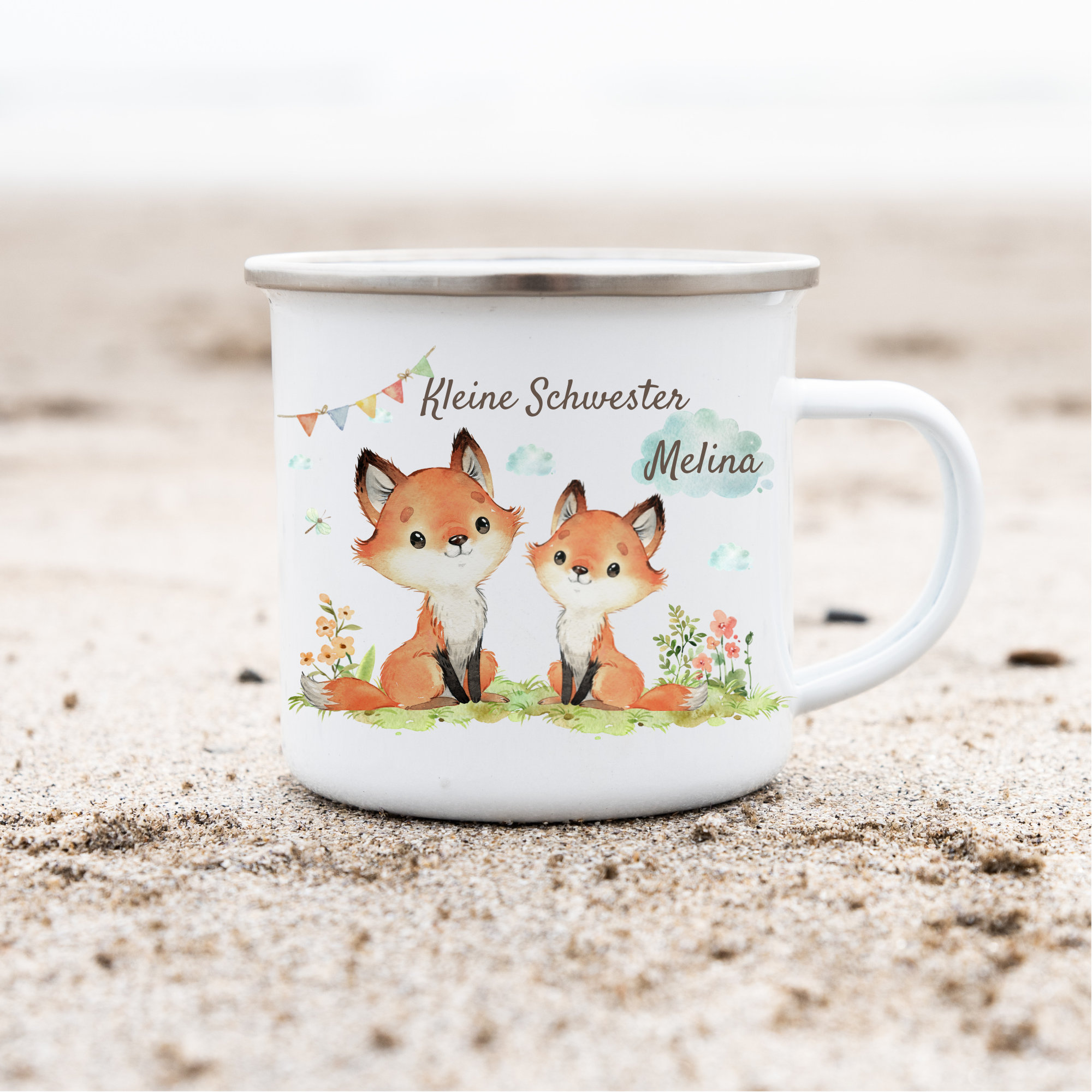 Enamel Cup Enamel Cup Personalized With Name Fox Big Brother Sister Little  Brother Sister -  Denmark