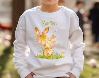 Pullover sweatshirt sweater personalized children's sweater baby sweater Easter Easter bunny Easter sweater