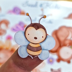 Set di adesivi Bee & Rabbit – lavabili in lavastoviglie – per borraccia, porta pranzo, casco da bici – personalizzabili