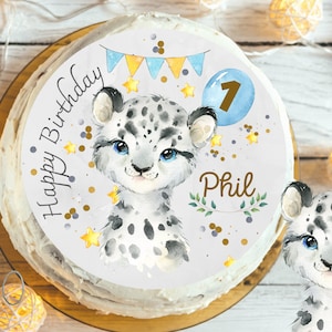 Tortenaufleger Fondant Geburtstag Kind Zuckerbild Mädchen Junge Leopard