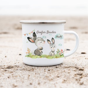 Enamel cup enamel cup personalized with name bunny big brother sister little brother sister