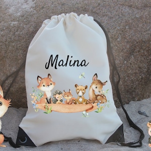 Sac de sport sac de sport avec nom personnalisé animaux de la forêt renard