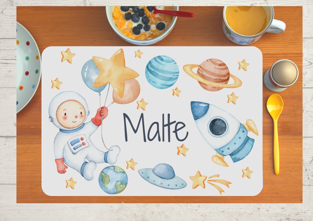 Placemat Placemat With Name Children Boy Girl Textile Etsy