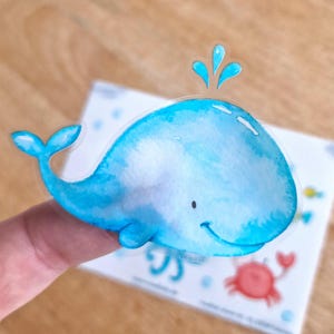 Adesivi con creature marine – impermeabili e lavabili in lavastoviglie – set di adesivi estivi per scatole per il pranzo, borracce, biciclette, asili nido e iscrizioni scolastiche