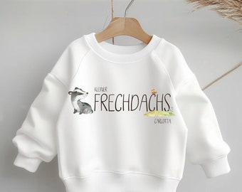 Pullover Sweatshirt Sweater personalisiert Kinderpullover Babypullover Kleiner Frechdachs personalisiert