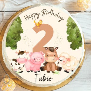 Bauernhof-Tortendeko Set – 8 Figuren (Tiere, Zaun, Bäume) Für Kindergeburtstag