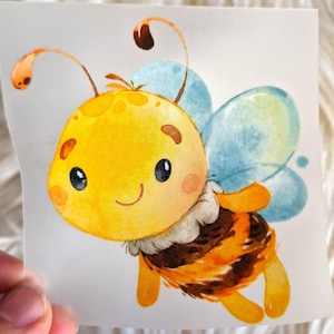 Iron-on patch bee bumblebee – iron-on set for children&#39;s shirts – application DTF printing – DIY clothing decoration
