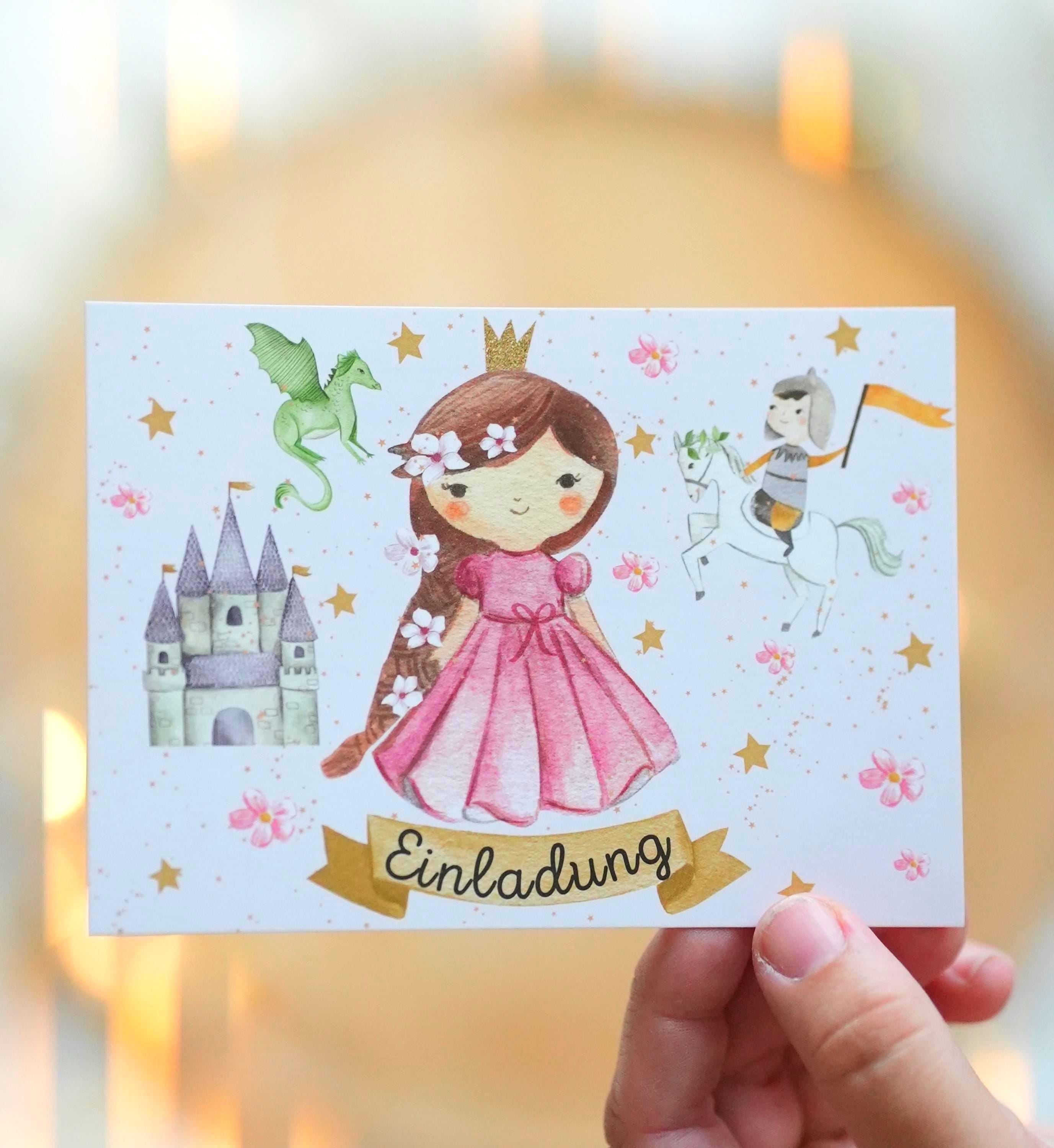 3. Geburtstag Einladungskarten – Prinzessinnen-Motiv, Glitzernd, 15 Stück Mit Umschlägen
